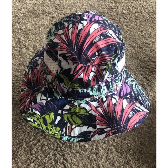 Columbia Bucket Hat Cap One Size Floral Leaf Colorful Hawaiian Flowers Adjustabl - Picture 1 of 8